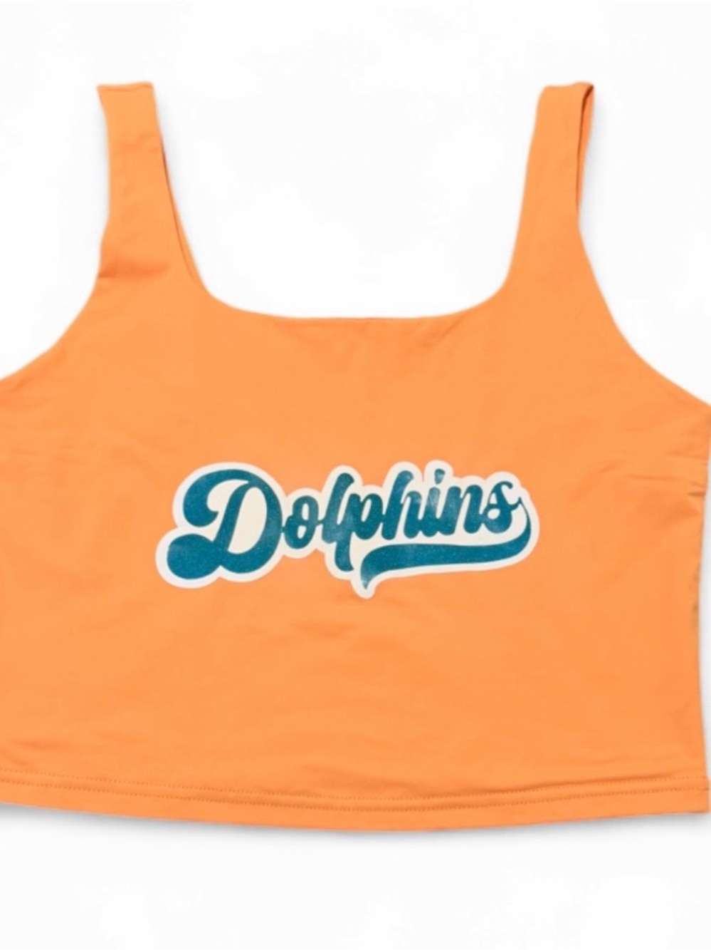 REORIA Miami Dolphins “Fins Up” Graphic Crop Tank Top-Women’s L-GAMEDAY Football - Picture 2 of 8